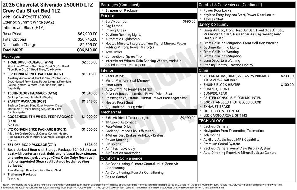 2026 Chevrolet Silverado 2500 HD LTZ