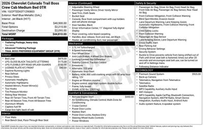 2026 Chevrolet Colorado Trail Boss