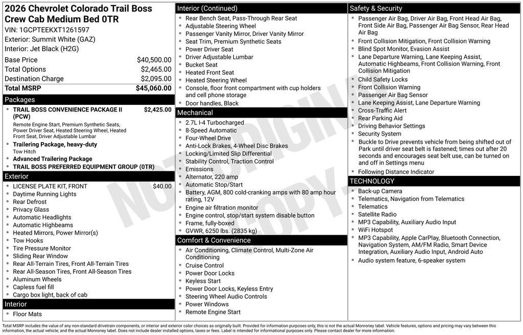 2026 Chevrolet Colorado Trail Boss