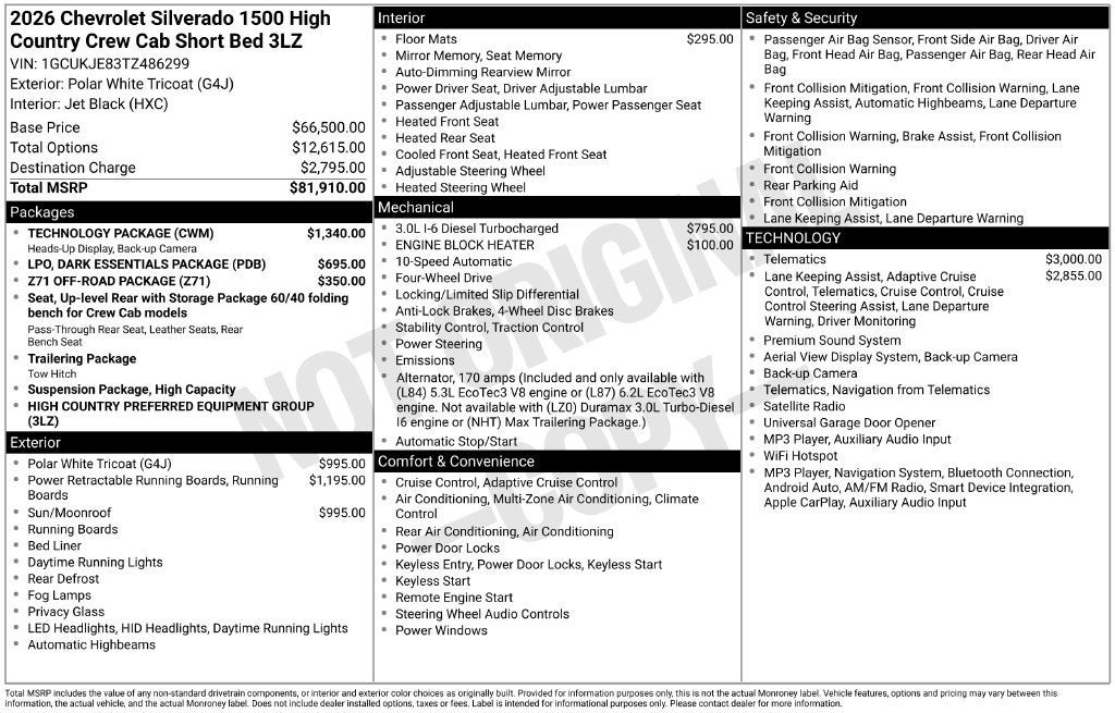 2026 Chevrolet Silverado 1500 High Country