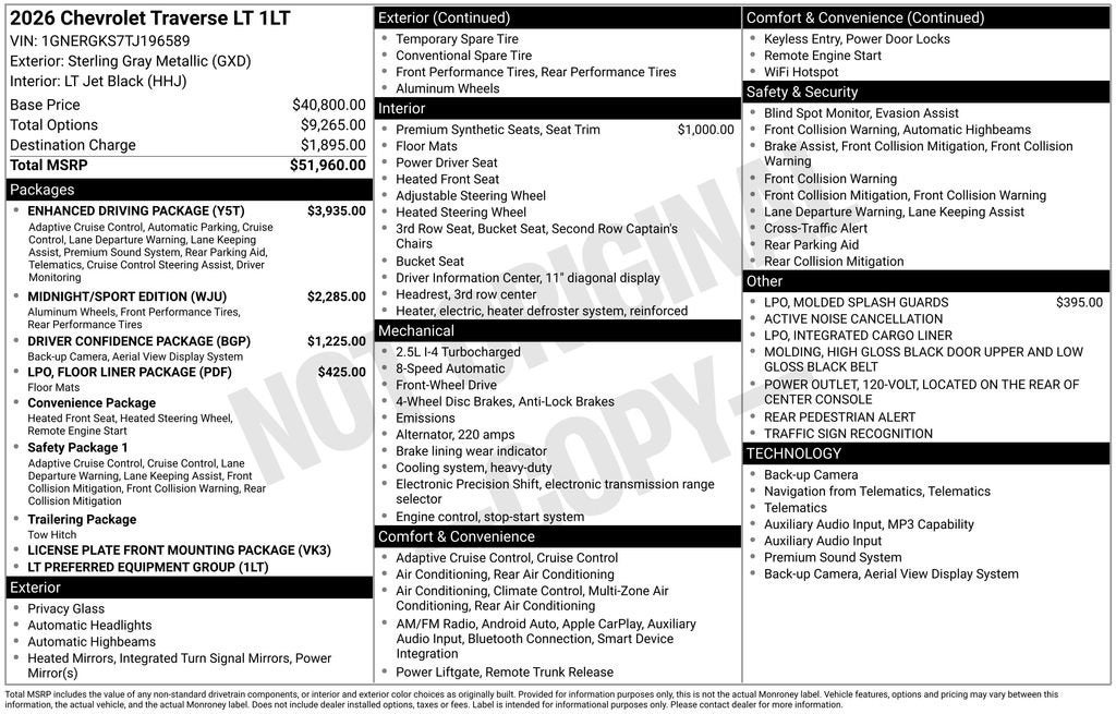 2026 Chevrolet Traverse LT