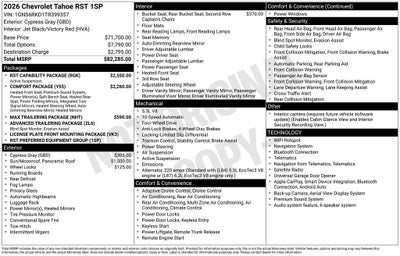 2026 Chevrolet Tahoe RST