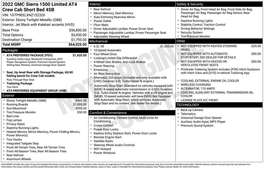 2022 GMC Sierra 1500 Limited AT4