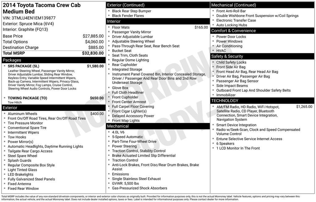 2014 Toyota Tacoma Base V6