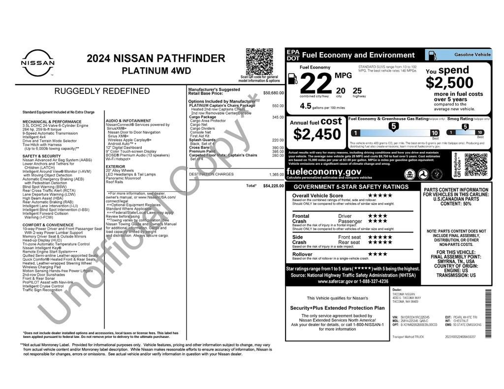 2024 Nissan Pathfinder Platinum 4WD