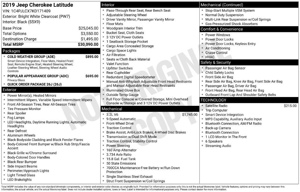 2019 Jeep Cherokee Latitude