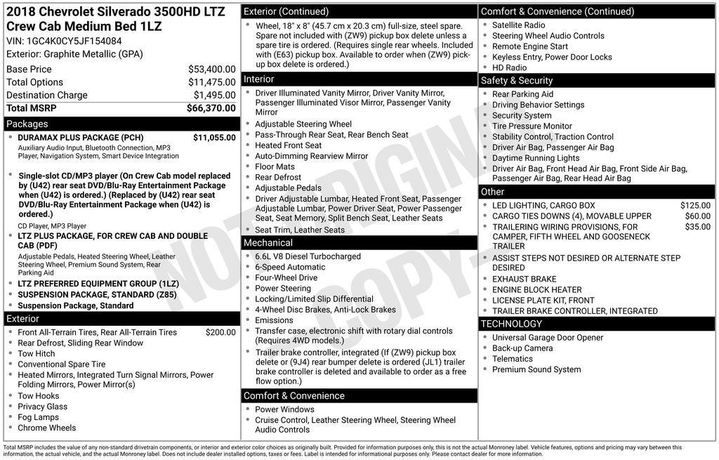2018 Chevrolet Silverado 3500HD LTZ