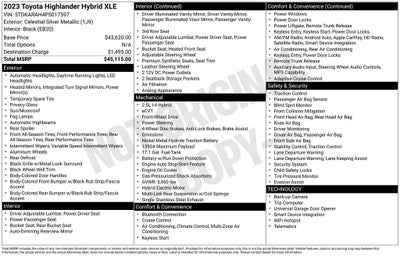 2023 Toyota Highlander Hybrid XLE