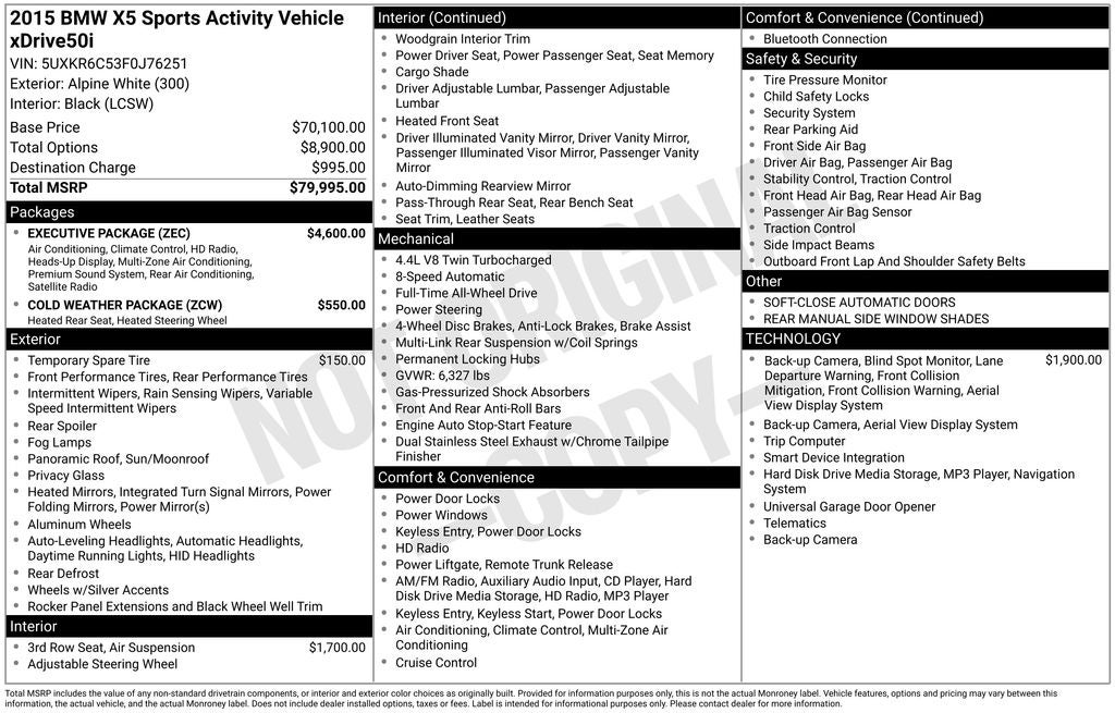 2015 BMW X5 xDrive50i