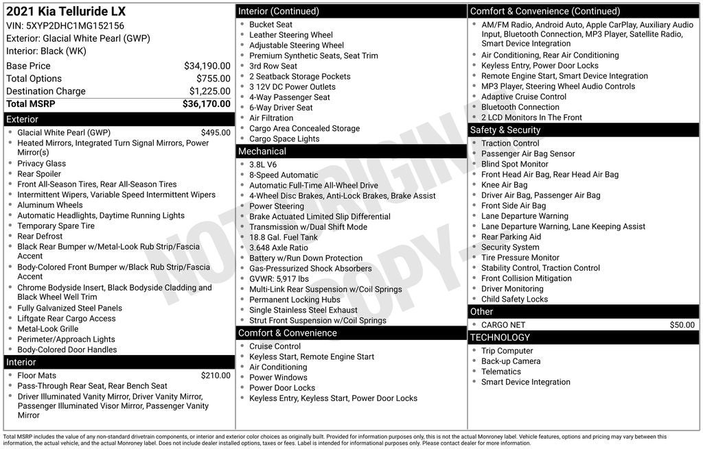 2021 Kia Telluride LX