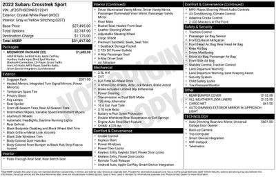 2022 Subaru Crosstrek Sport