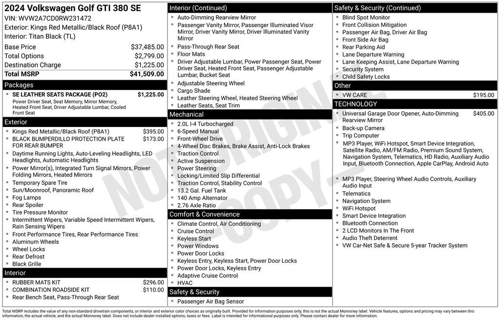 2024 Volkswagen Golf GTI SE