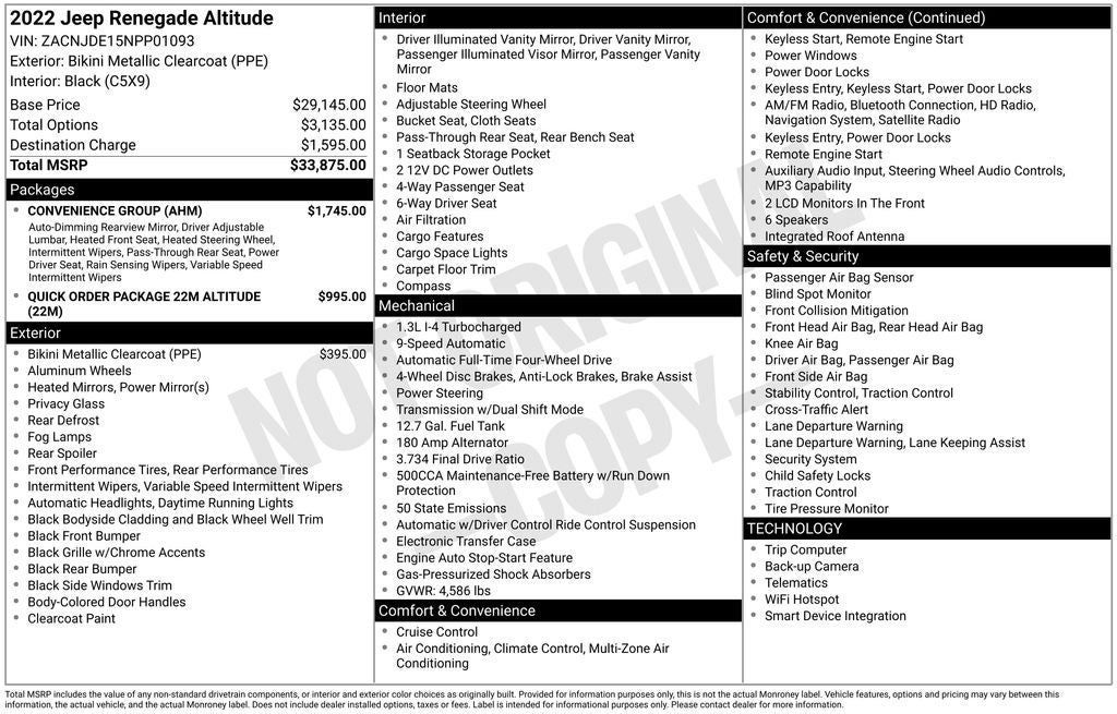 2022 Jeep Renegade Altitude