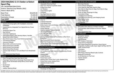 2024 Mazda Mazda3 2.5 S Select Sport