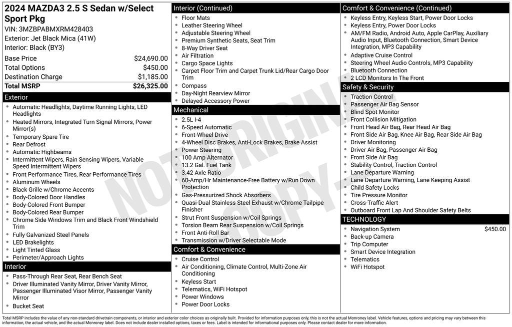 2024 Mazda Mazda3 2.5 S Select Sport
