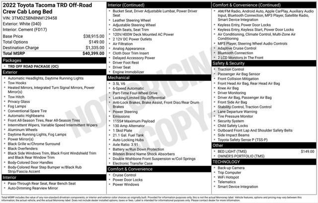 2022 Toyota Tacoma TRD Off-Road V6
