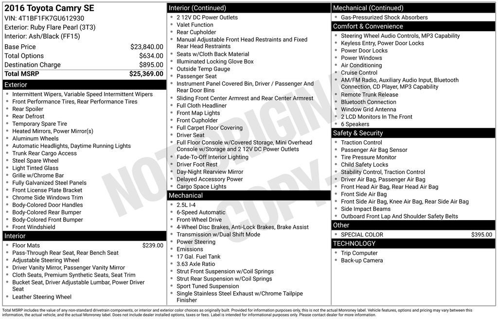 2016 Toyota Camry SE