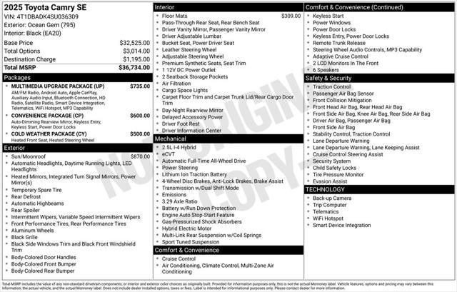 2025 Toyota Camry SE