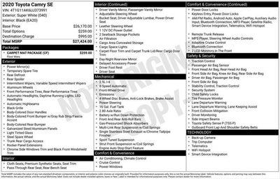 2020 Toyota Camry SE