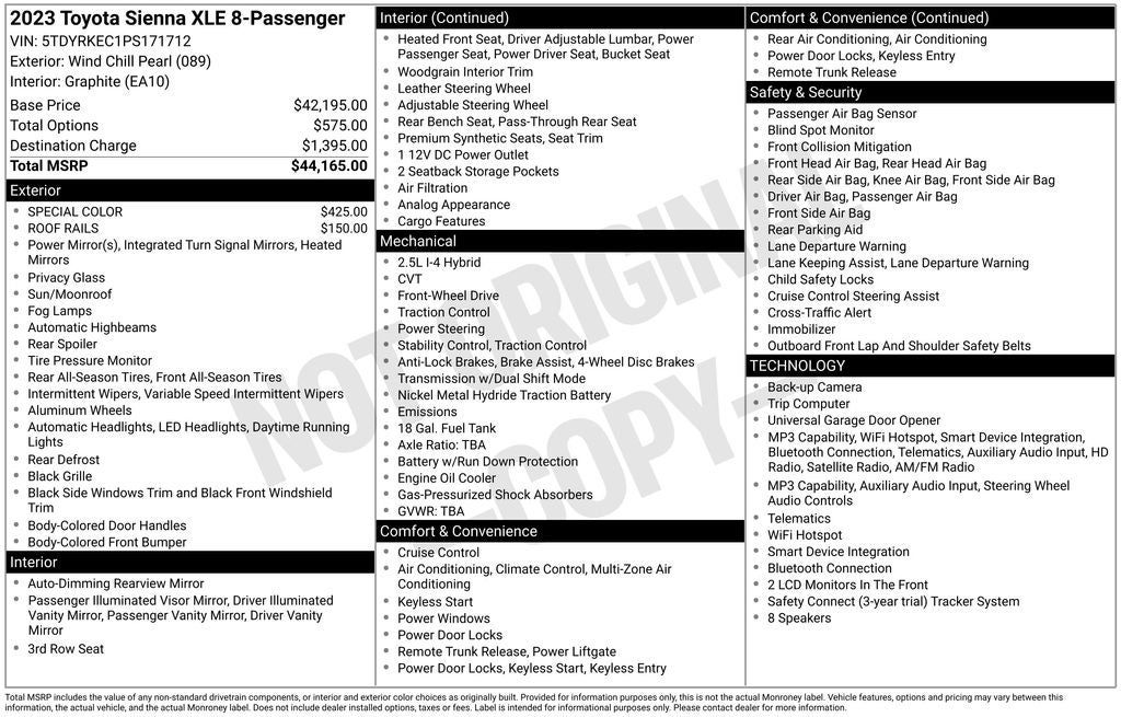 2023 Toyota Sienna XLE 8 Passenger