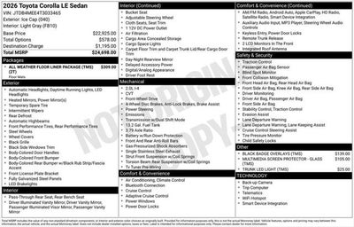 2026 Toyota Corolla LE