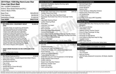 2019 RAM 1500 Big Horn/Lone Star Crew Cab 4x4 5'7' Box