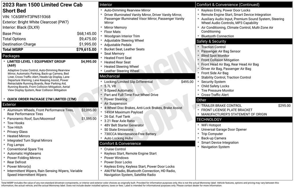 2023 RAM 1500 Limited Crew Cab 4x4 5'7' Box