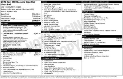 2022 RAM 1500 Laramie Crew Cab 4x4 5'7' Box