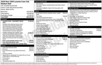 2020 RAM 2500 Laramie Crew Cab 4x4 6'4' Box