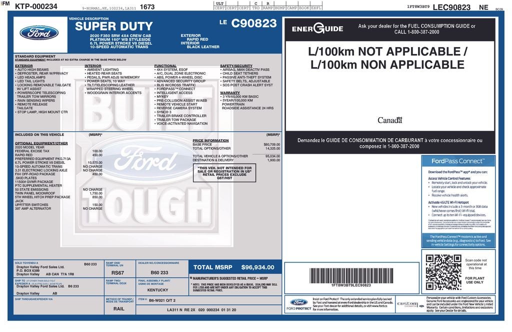 2020 Ford F-350SD Platinum