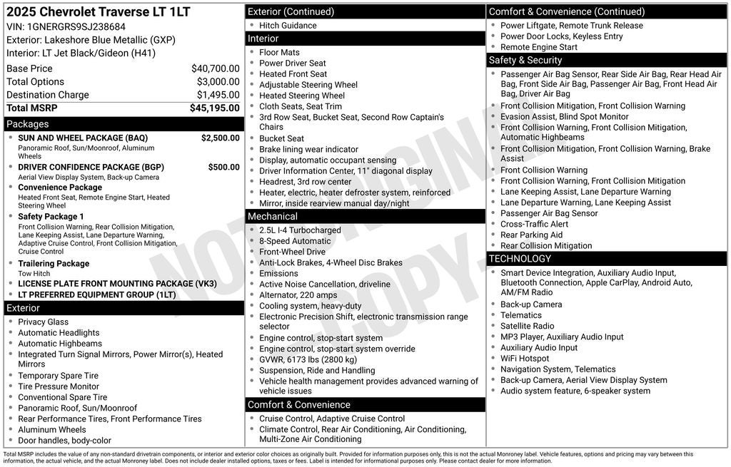 2025 Chevrolet Traverse LT 1LT