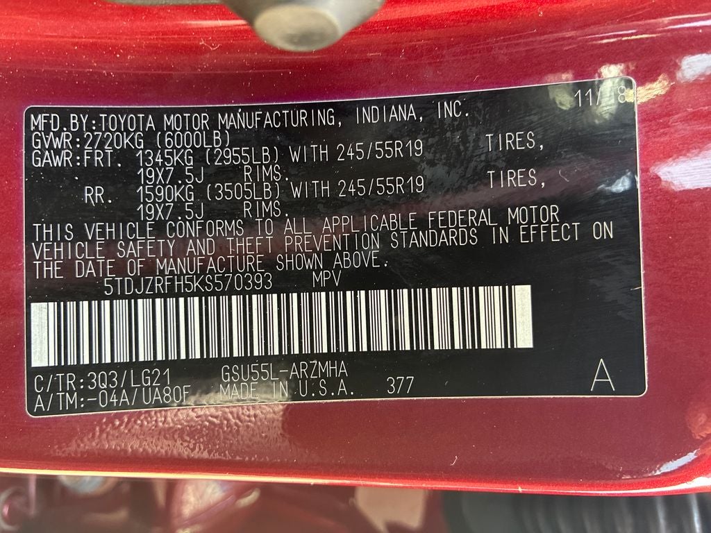 2019 Toyota Highlander SE